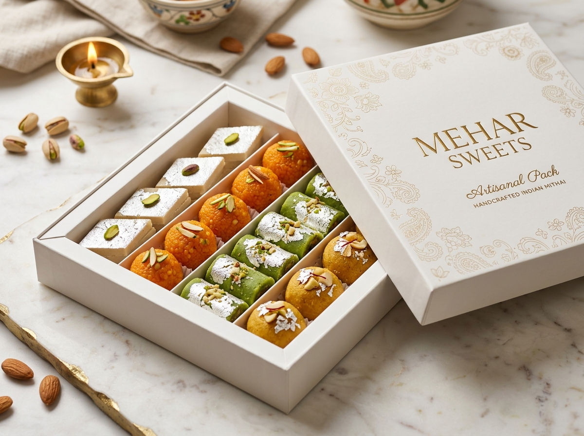 Artisanal Mix Sweets Gift Box - Premium Indian sweets assortment
